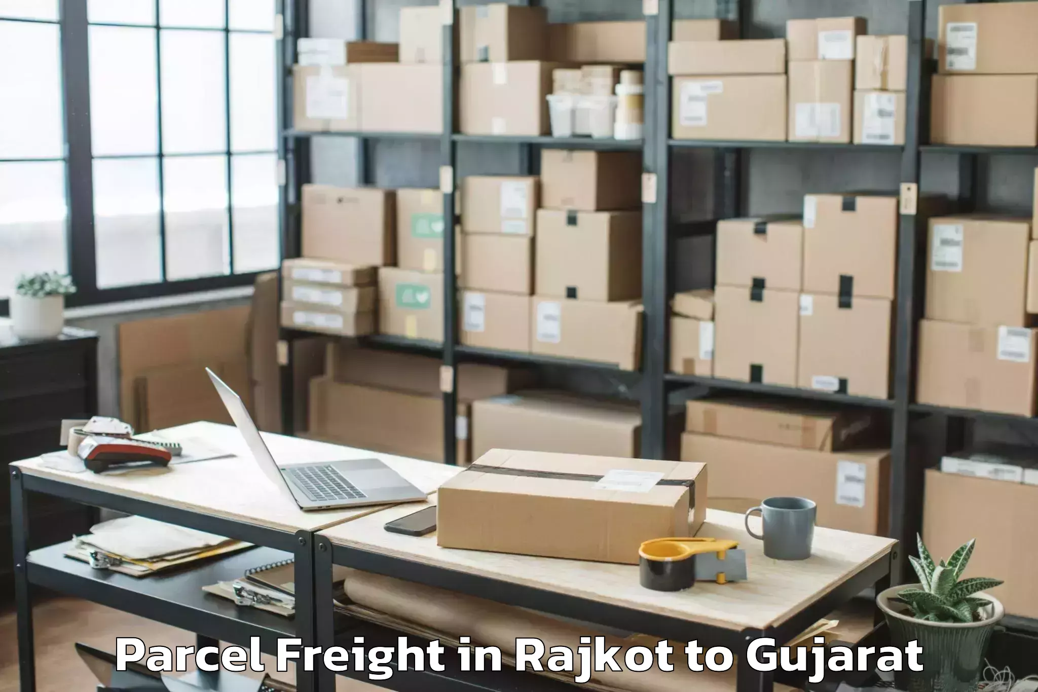 Trusted Rajkot to Abrama Parcel Freight